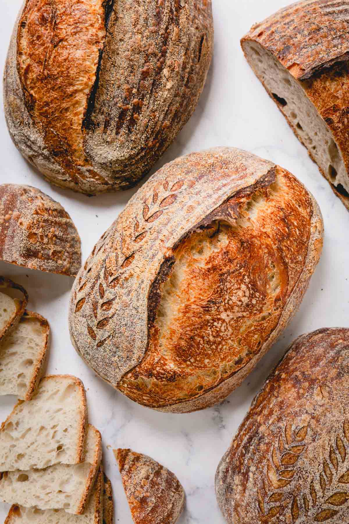 a loaf of sourdough bread.