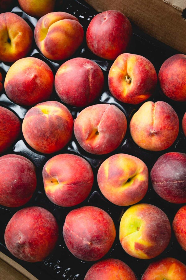 A case of peaches.