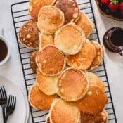 pancakes on a wire rack.