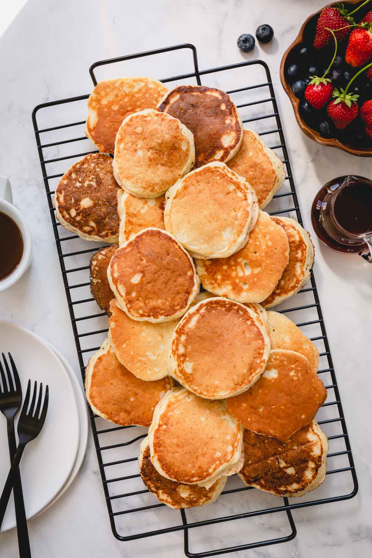 pancakes on a wire rack