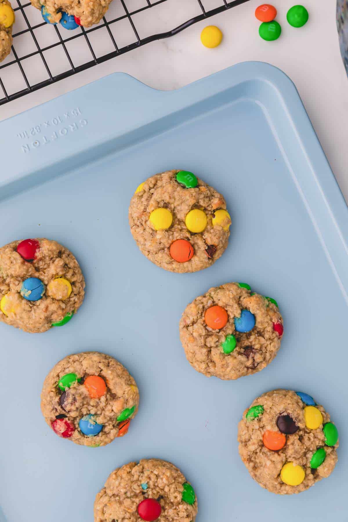 oatmeal cookies on a sheet pan