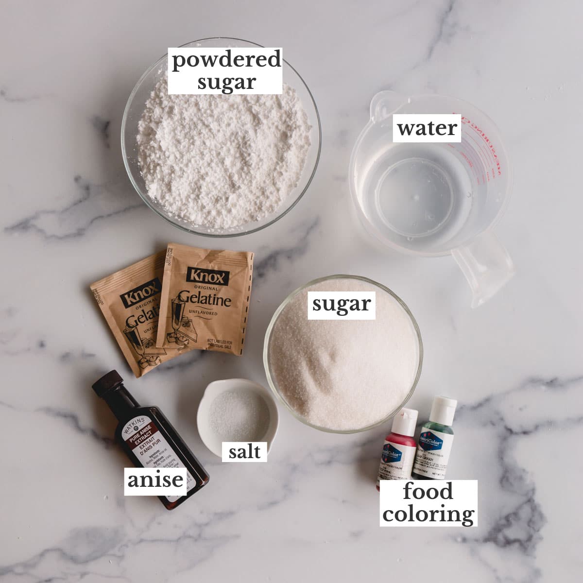 ingredients for cookie frosting.