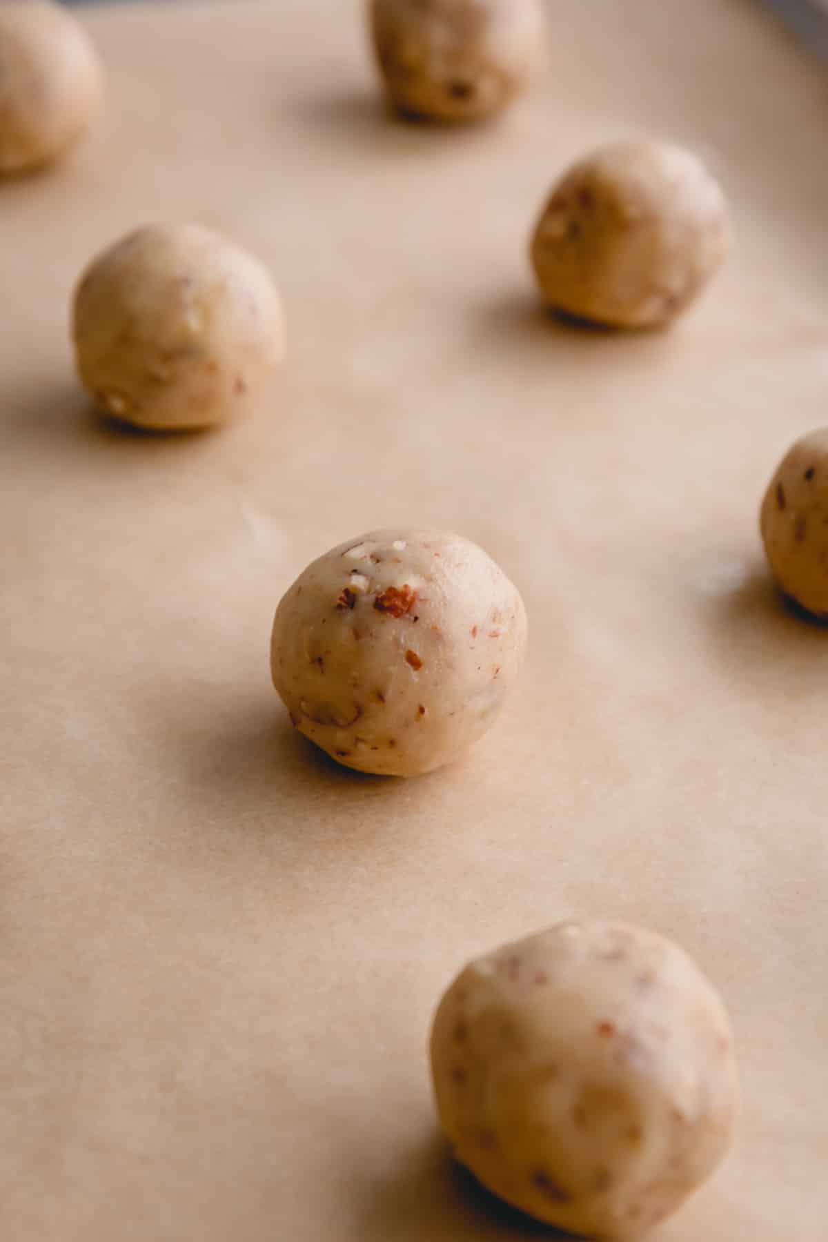 snowball cookie dough balls.