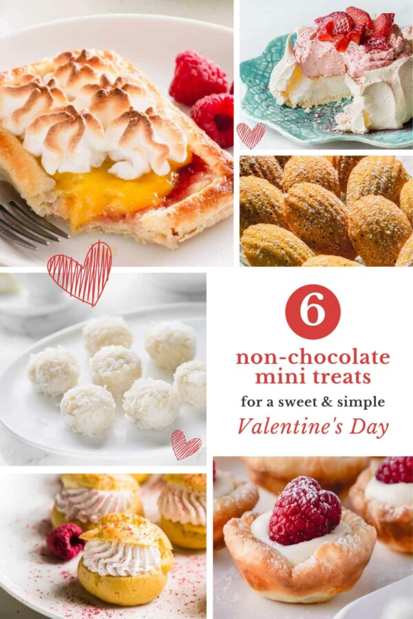 Collage of 6 non-chocolate dessert images.