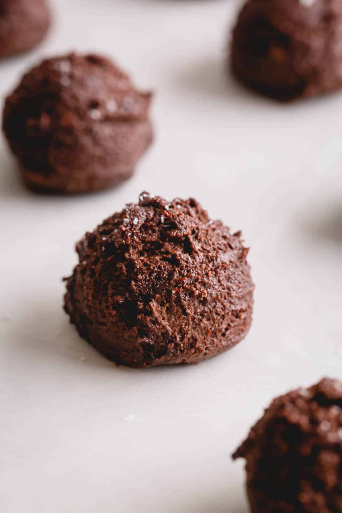 a chocolate cookie dough ball. 