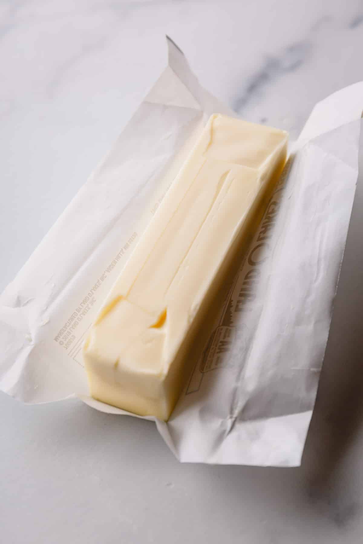 A stick of unwrapped butter.