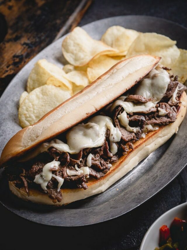 Traditional Philly Cheesesteak Sandwich