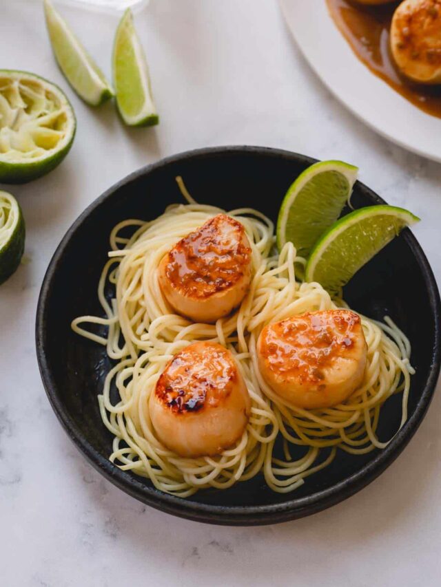 Tequila Lime Seared Scallops Pasta