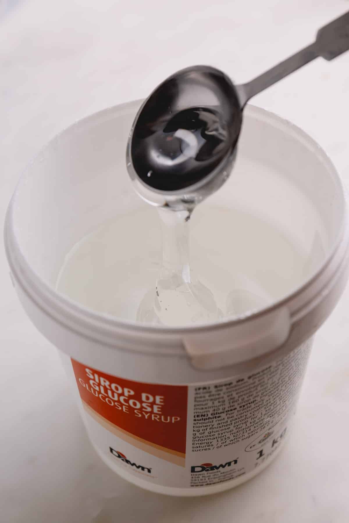 A tub of glucose syrup.