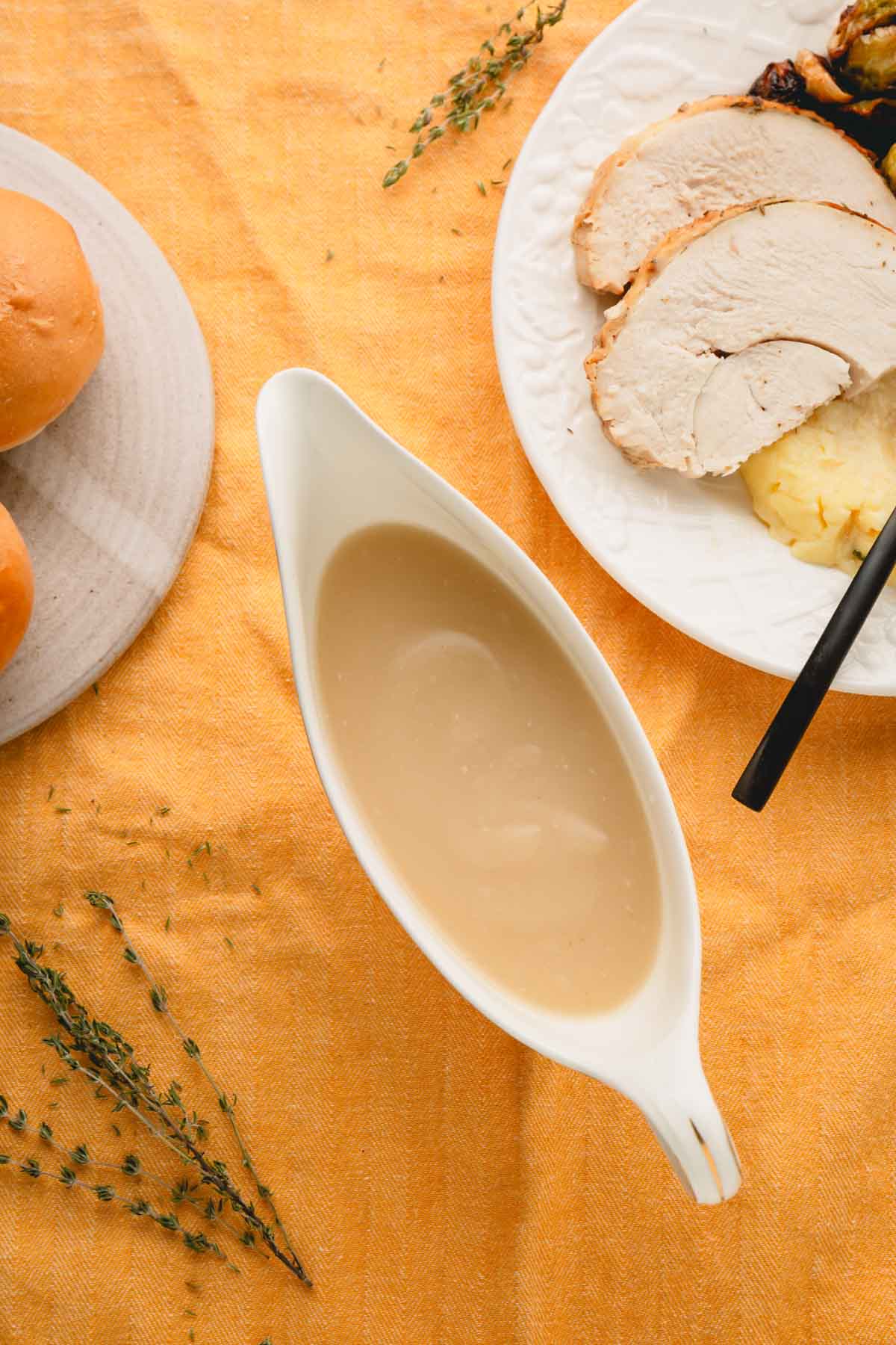 A boat of turkey gravy.
