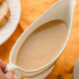 A boat of turkey gravy.