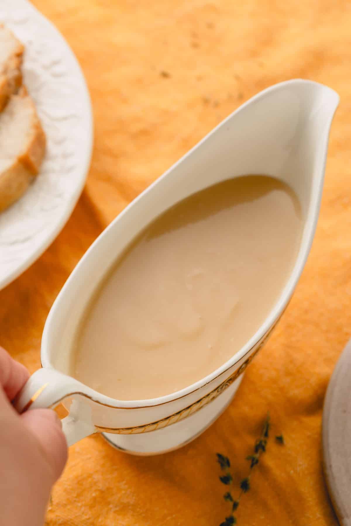 A boat of turkey gravy.