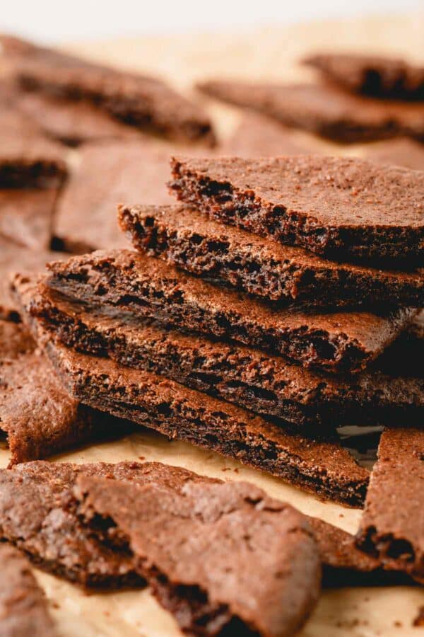 A stack of brownie crisps.