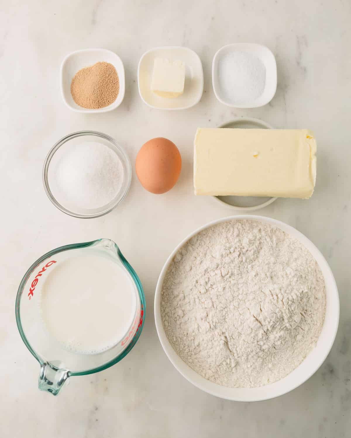 Ingredients for homemade croissants.