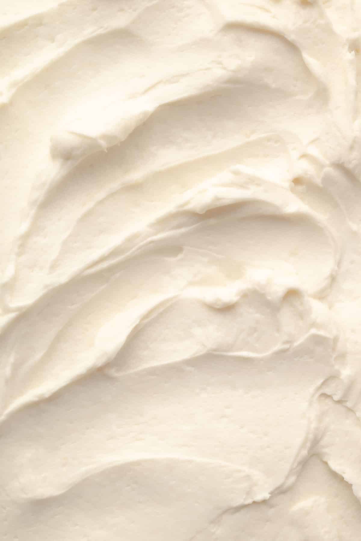 Close up image of ermine frosting.